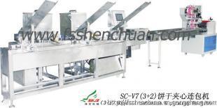 3+2餅干夾心連包機 高效自動化的餅干生產(chǎn)線核心設(shè)備